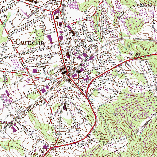 Topographic Map of Habersham County Emergency Medical Services South, GA