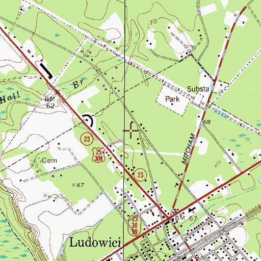 Topographic Map of Long County Emergency Medical Service, GA