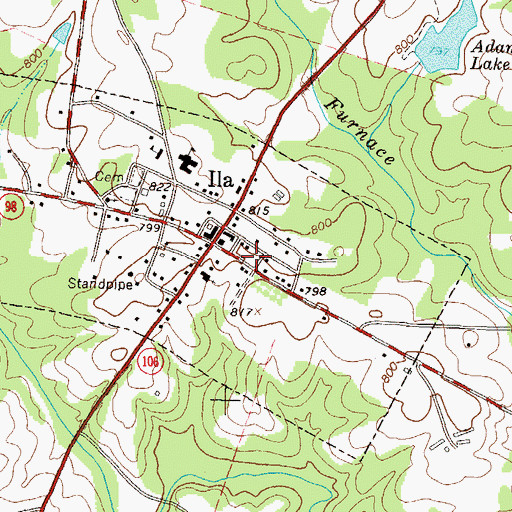 Topographic Map of Madison County Emergency Medical Services Station 3, GA