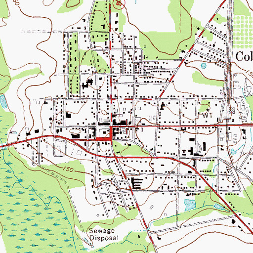 Topographic Map of Miller County Emergency Medical Services, GA