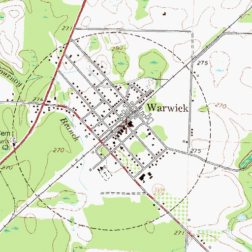 Topographic Map of Worth County Emergency Medical Services, GA