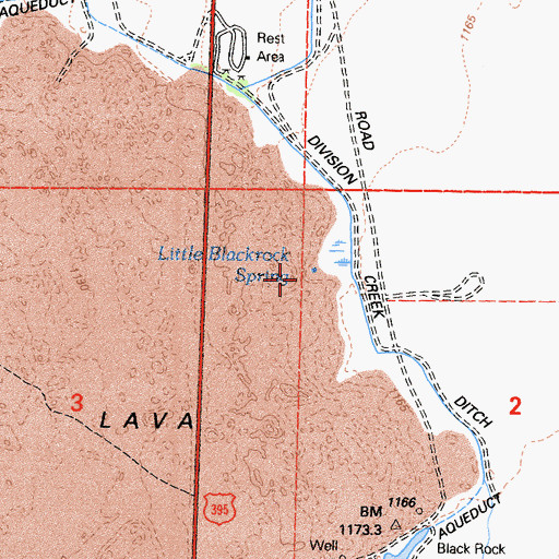 Topographic Map of Little Blackrock Spring, CA