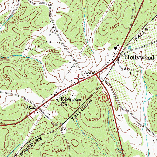 Topographic Map of Habersham County Emergency Medical Services North, GA