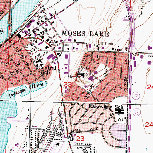 Topographic Map of Samaritan Hospital, WA