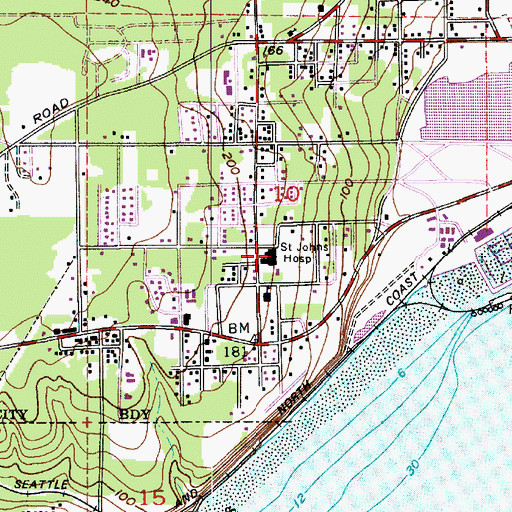 Topographic Map of Jefferson Healthcare Hospital, WA