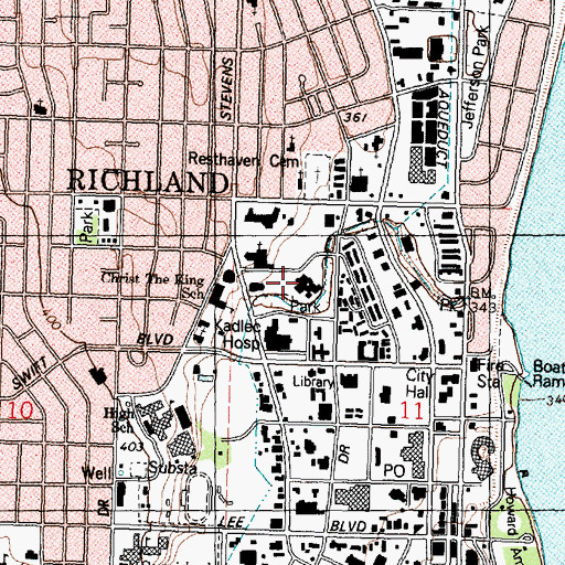 Topographic Map of Lourdes Counseling Center, WA