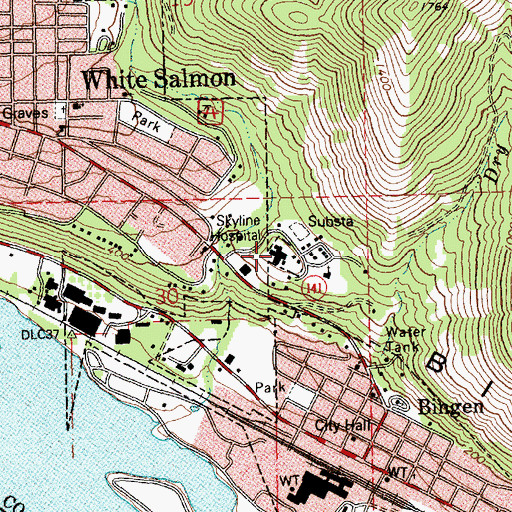 Topographic Map of Skyline Hospital, WA