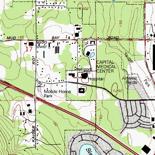 Topographic Map of Capital Medical Center, WA