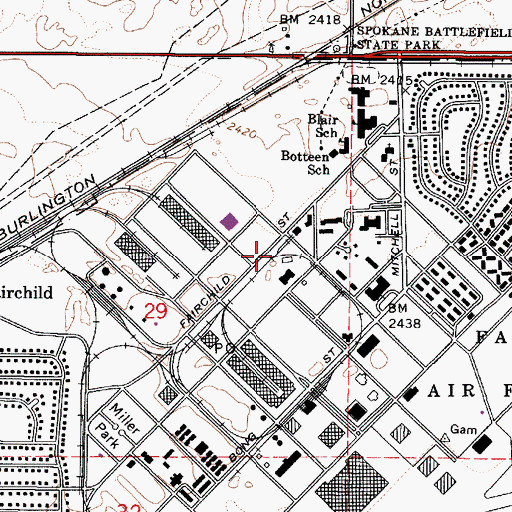 Topographic Map of United States Air Force Hospital, WA