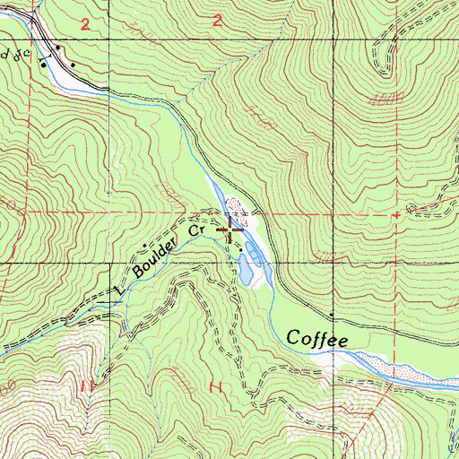 Topographic Map of Little Boulder Creek, CA