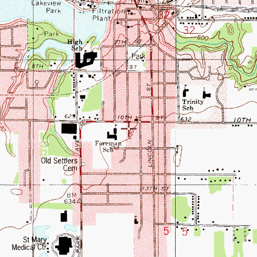 Topographic Map of Hobart Fire Department Station 1, IN