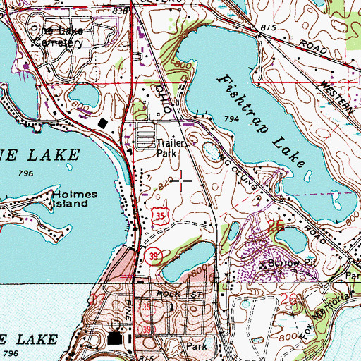 Topographic Map of La Porte Fire Department Station 2, IN