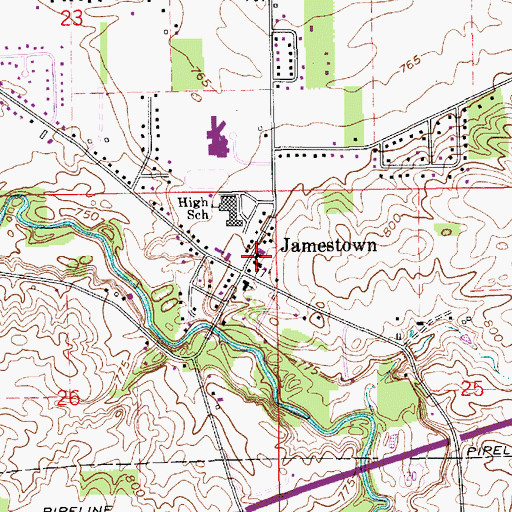 Topographic Map of Baugo Township Fire Department Station 2, IN