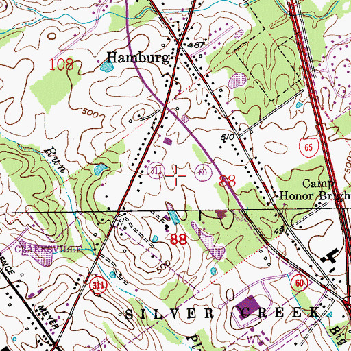 Topographic Map of Sellersburg Volunteer Fire Department Station 5 Hamburg, IN