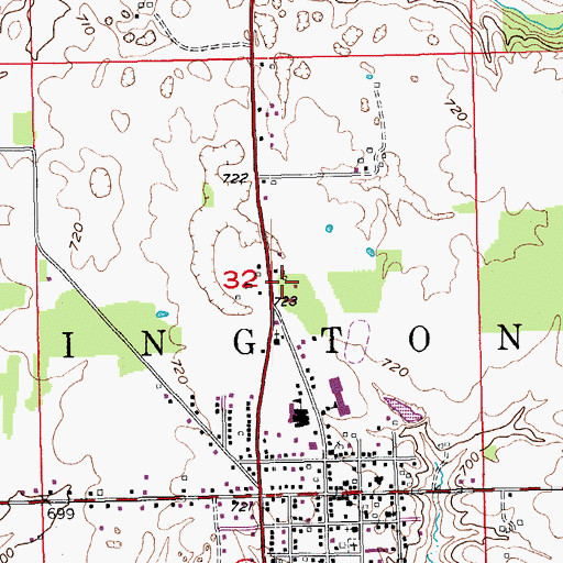 Topographic Map of New Washington Volunteer Fire Department, IN