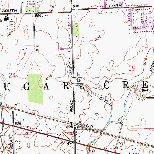 Topographic Map of Sugar Creek Township Fire Department Station 45, IN