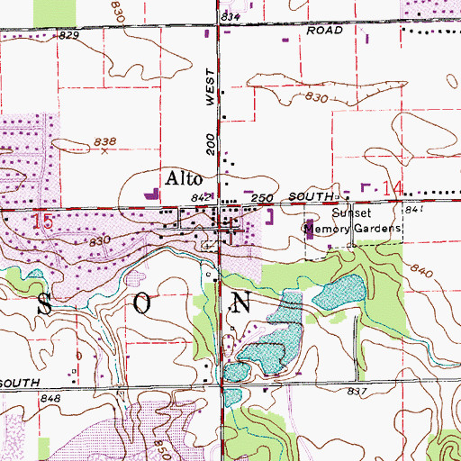 Topographic Map of Harrison Township Fire Department, IN