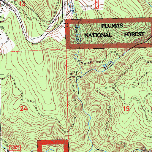 Topographic Map of Little Buckeye Creek, CA