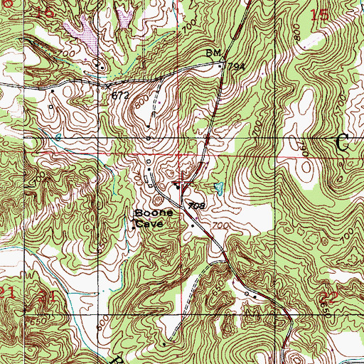 Topographic Map of Clay Township - Owen County Fire Company, IN