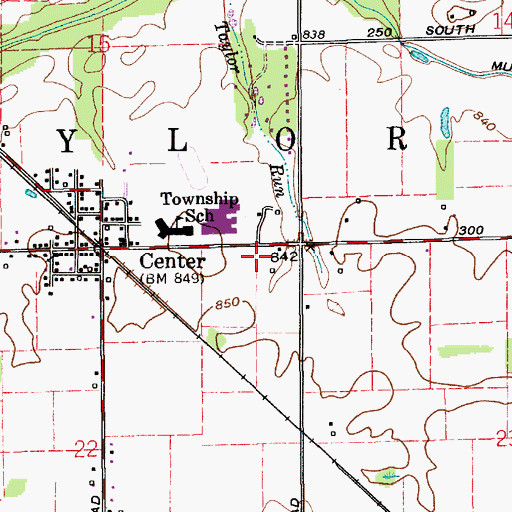 Topographic Map of East Taylor Township Fire Rescue, IN