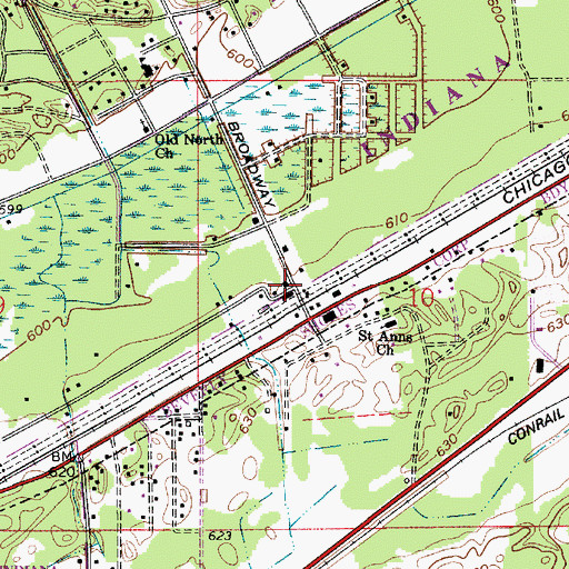 Topographic Map of Beverly Shores Volunteer Fire Department, IN