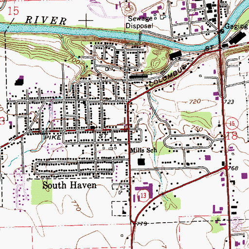 Topographic Map of Wabash Fire Department South Station, IN