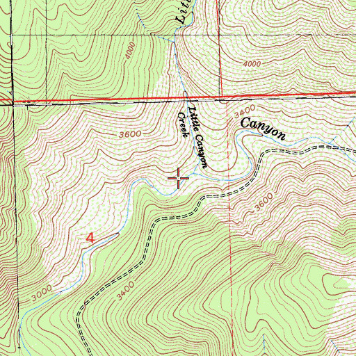 Topographic Map of Little Canyon Creek, CA