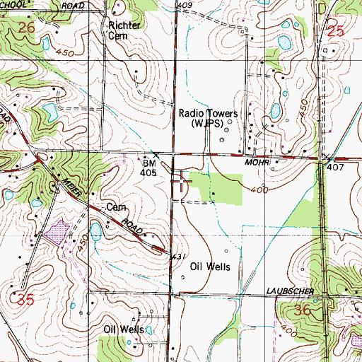 Topographic Map of McCutchanville Fire Department Station 10, IN
