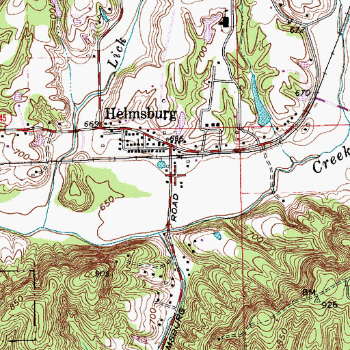 Topographic Map of Jackson Township Volunteer Fire Department, IN