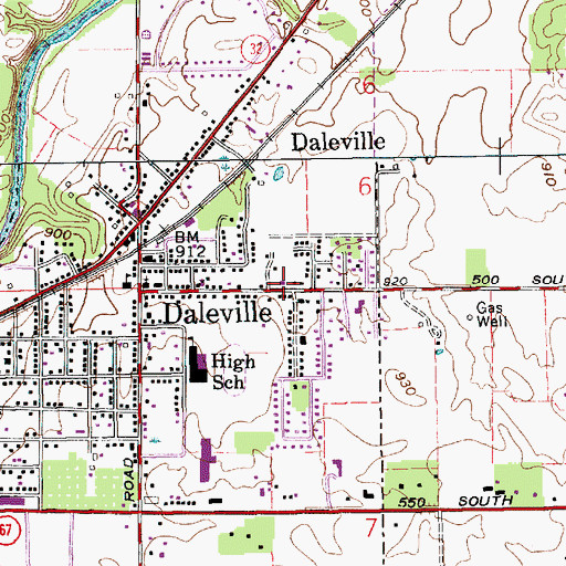 Topographic Map of Salem Township Fire Department, IN