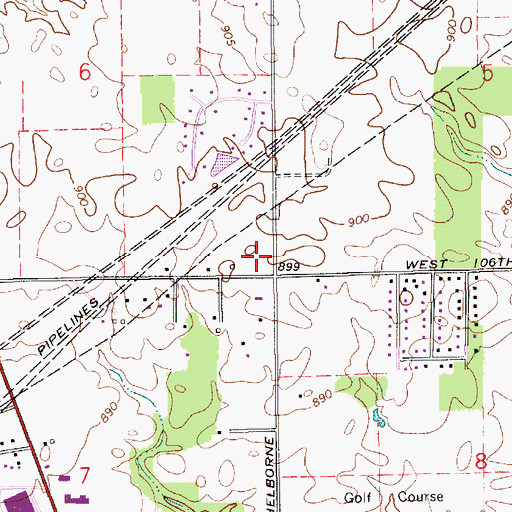 Topographic Map of Carmel Fire Department Station 42, IN