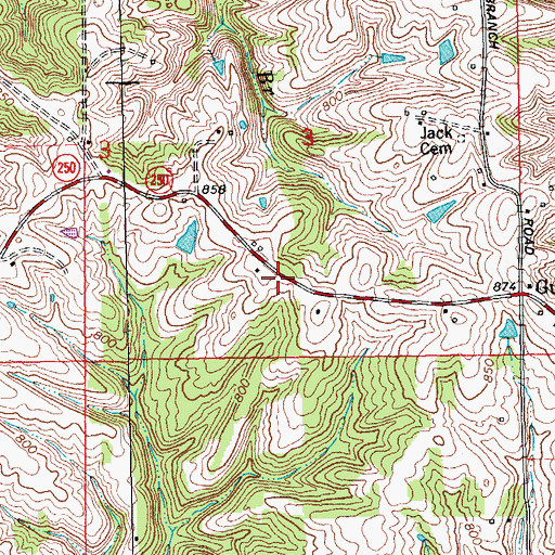 Topographic Map of Posey Township Fire Department, IN