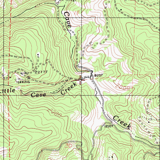 Topographic Map of Little Cave Creek, CA