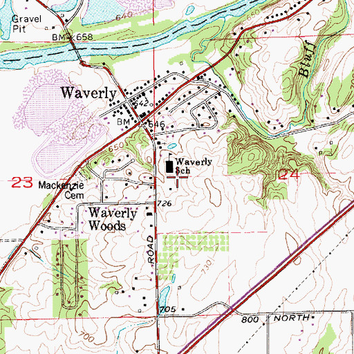 Topographic Map of Harrison Township Fire Department and Rescue, IN