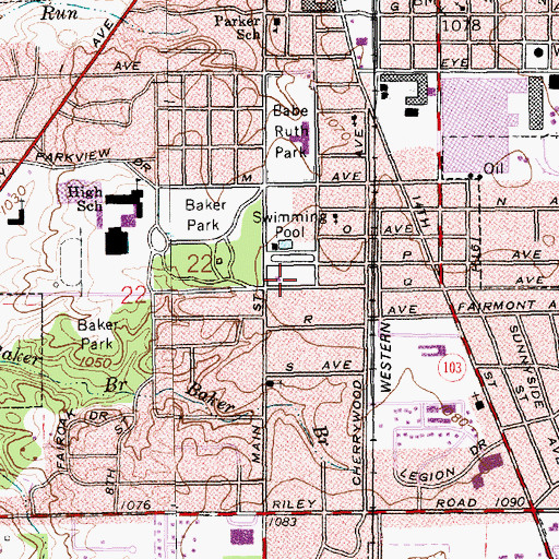 Topographic Map of New Castle Fire Department Station 3, IN