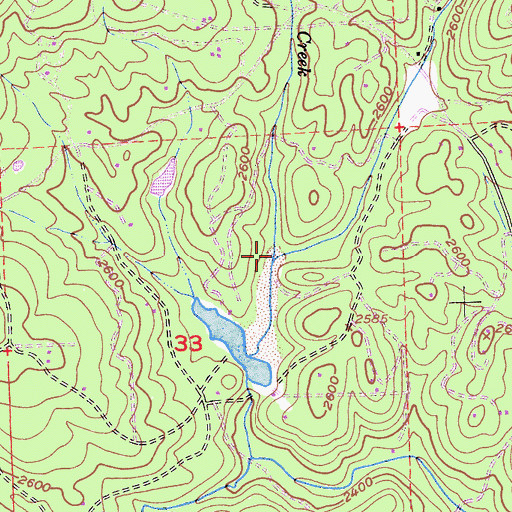 Topographic Map of Little Clipper Creek, CA