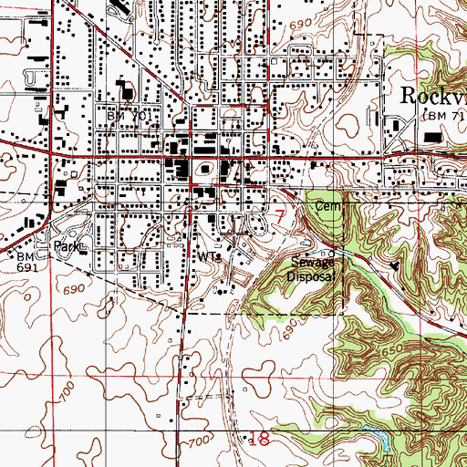 Topographic Map of Rockville Fire Department / Parke County Rescue Squad, IN