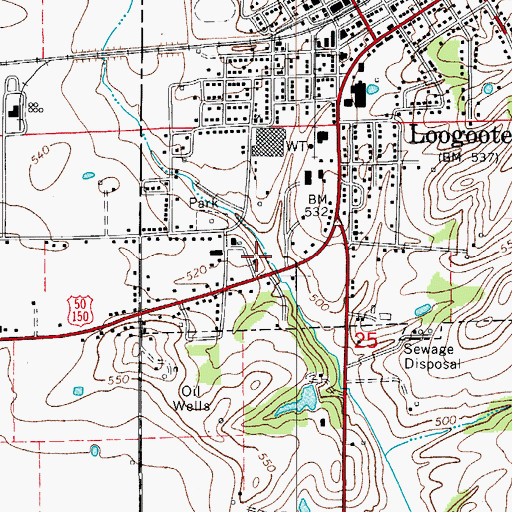 Topographic Map of Loogootee Fire Department, IN