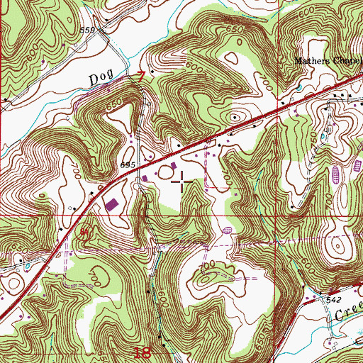 Topographic Map of English Volunteer Fire Department, IN
