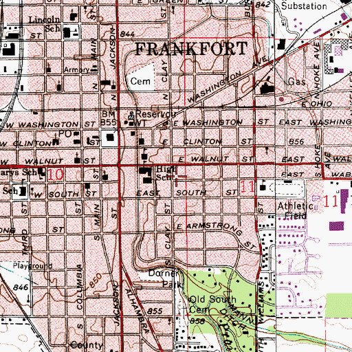 Topographic Map of Frankfort Fire Department Headquarters, IN