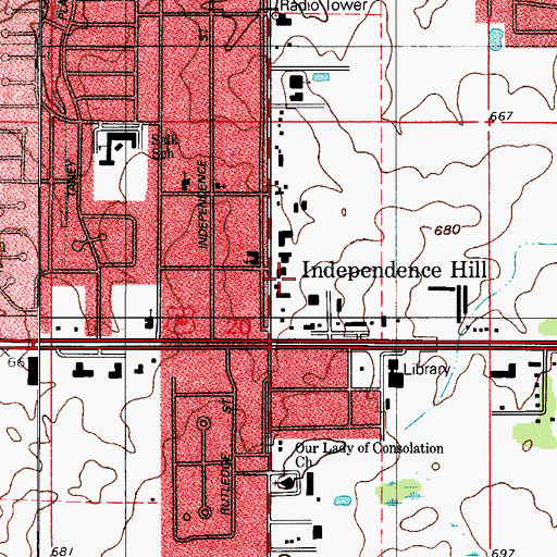 Topographic Map of Merrillville Fire Department Station 72, IN