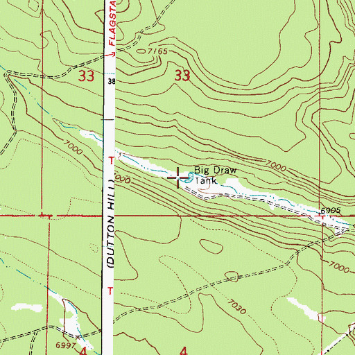 Topographic Map of Big Draw Tank, AZ