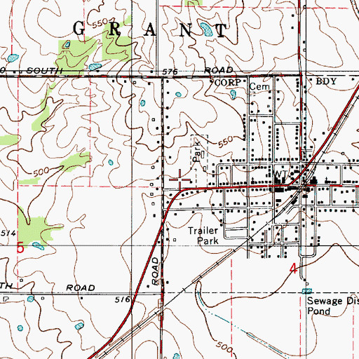 Topographic Map of Lyons Volunteer Fire Department, IN