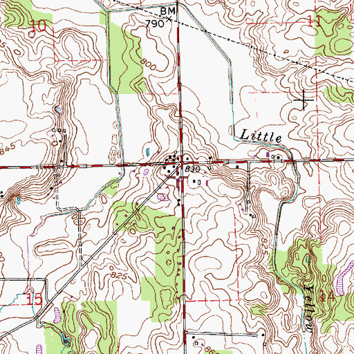 Topographic Map of Harrison Township Volunteer Fire Department Station 1, IN