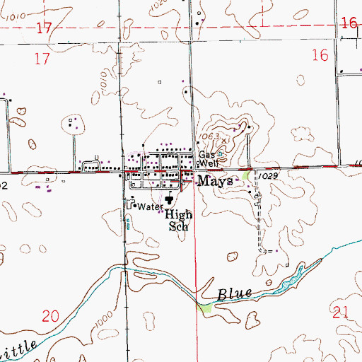 Topographic Map of Raleigh Fire Department and Ambulance Service, IN