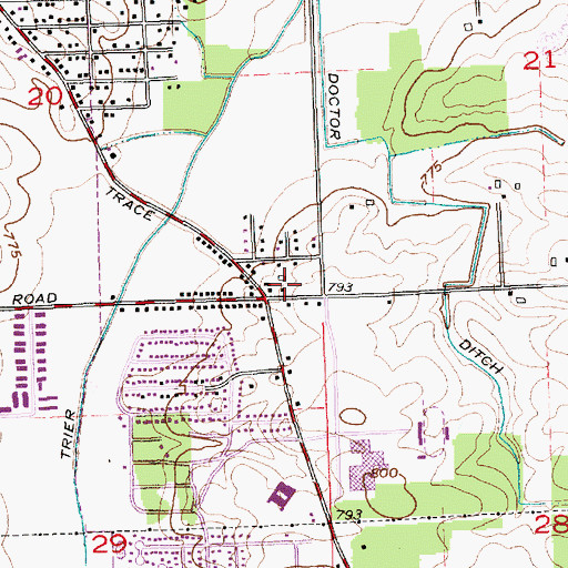 Topographic Map of New Haven - Adams Township Fire Department Station 2, IN