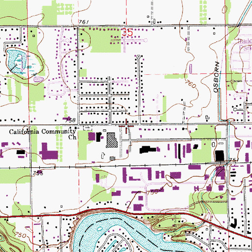 Topographic Map of Cleveland Township Fire Department South Station, IN