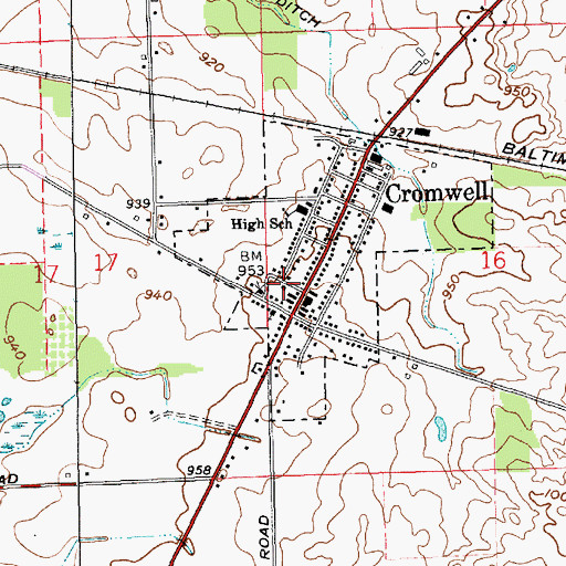 Topographic Map of Sparta Township Fire Department, IN