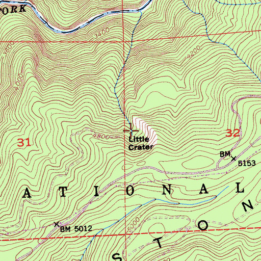 Topographic Map of Little Crater, CA