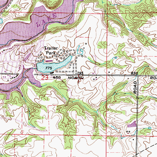 Topographic Map of Van Bibber Lake Volunteer Fire Department, IN